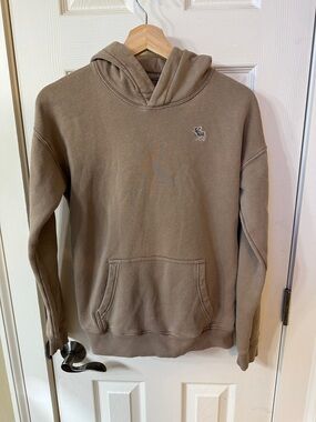 Abercrombie & Fitch Kids Khaki Pullover Hoodie Sweatshirt Logo Trendy Classic